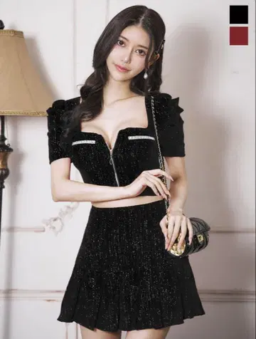 Jewels 셋업 미니 드레스 블랙