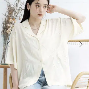 RAGEBLUE 코드 자수 플라워 모티브 셔츠 택 포함 새상품