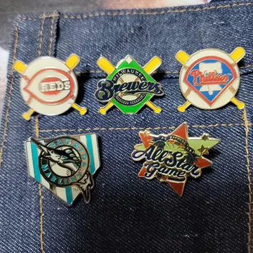MLB 야구 팀 핀 배지 세트 5종