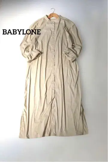 BABYLONE 베이지 밴드 카라 셔츠 원피스 긴팔 FREE 사이즈