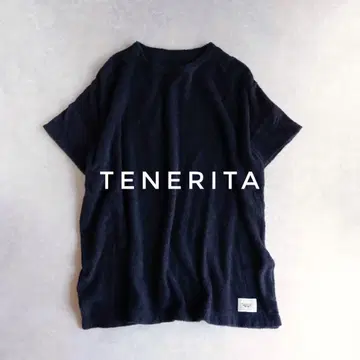 TENERITA 파일 저지 여성용 티셔츠 반팔 블랙