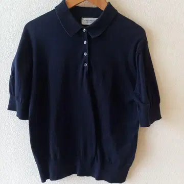 JOHN SMEDLEY 네이비 반팔 피케 셔츠