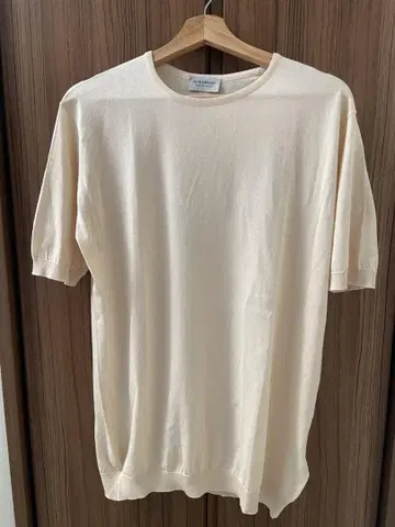 JOHN SMEDLEY 반팔 니트 L 크림 Ecru