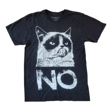Grumpy Cat 고양이 티셔츠 NO 블랙 M 애니멀 마루도