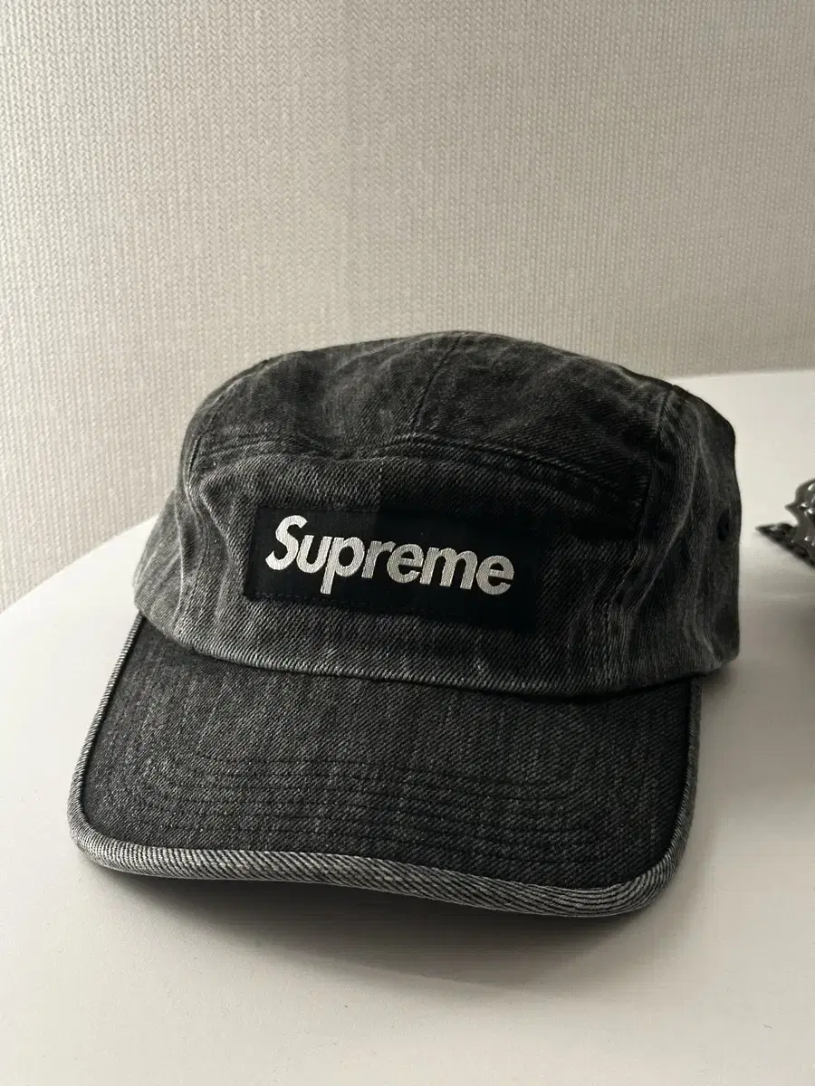 Supreme Coated Denim Camp Cap Black 24SS New