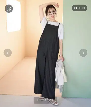 FREAK'S STORE 블랙 데님 살로펫 S