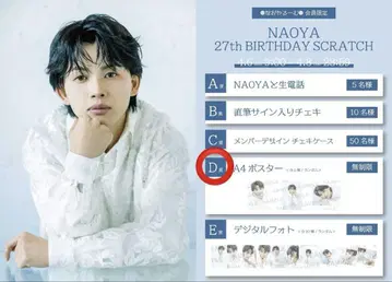 NAOYA 쿠사카와 나오야 스크래치 D상 A4 포스터 컴프 세트