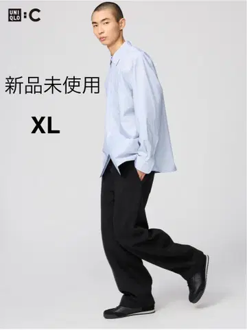 유니클로 C 맨투맨 와이드 팬츠 XL 블랙