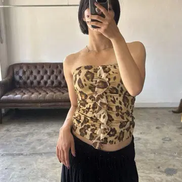 Pinky&Dianne leopard tube tops 헤이세이 갸루