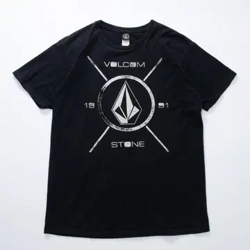 VOLCOM 티셔츠 블랙 프린트 멕시코제 종이 택