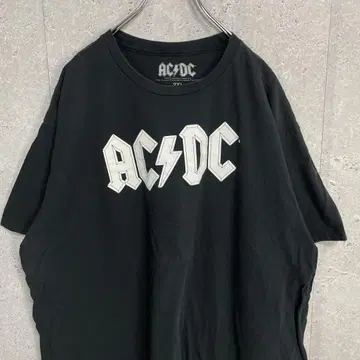 ACDC 밴드 뮤직 블랙 프린트 빅 티셔츠 2XL