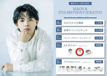 NAOYA 쿠사카와 나오야 생일 스크래치 D상 A4 포스터