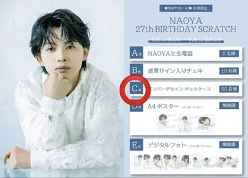 쿠사카와 나오야 NAOYA 생일 스크래치 C상 폴라로이드 케이스
