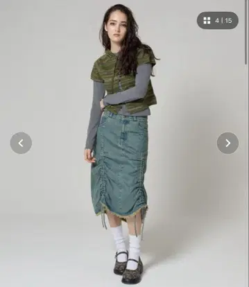 TINA : JOJUN 드로스트 데님 스커트