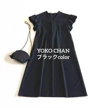 요코짱 개더 슬리브 맥시 드레스 블랙 YOKO CHAN 반팔
