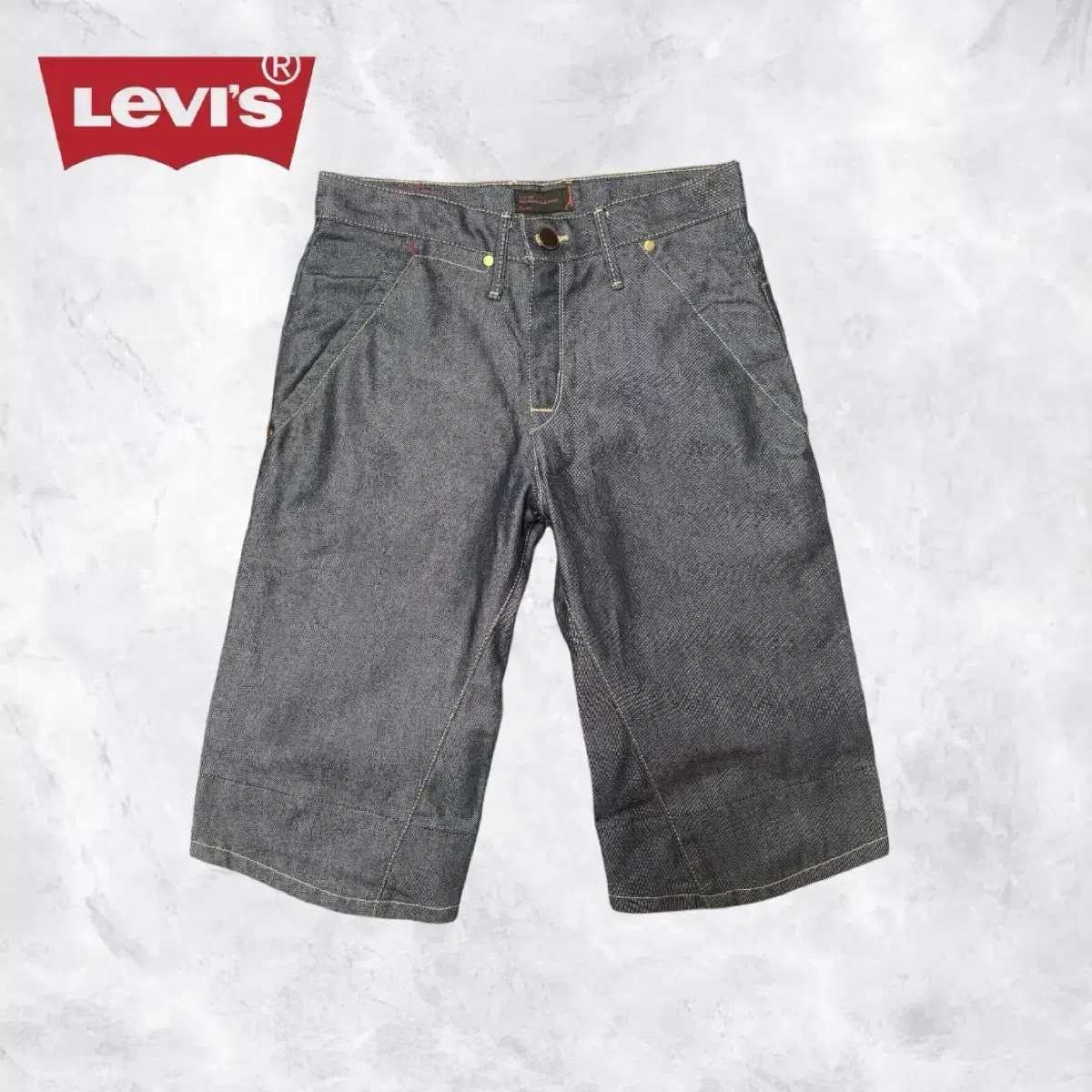Levi's Engineered jini Bermuda Shorts, Dark Blue Raw Denim Pants