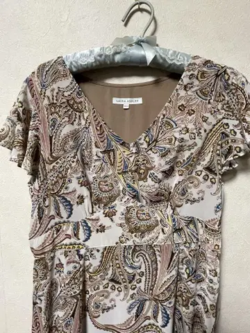 LAURA ASHLEY 베이지 페이즐리 무늬 롱 원피스 13
