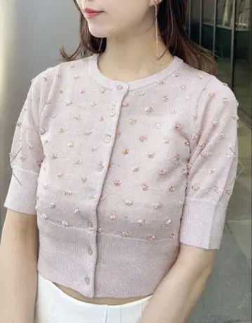 SNIDEL 스나이델 플라워 라이크 시어 가디건