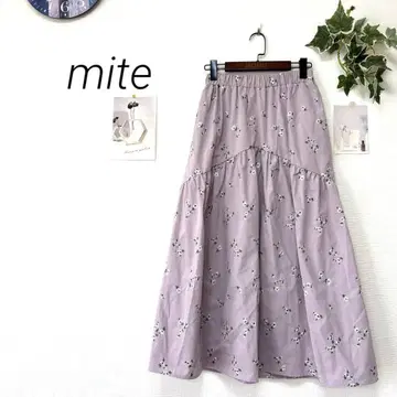 9284 mite 꽃무늬 자수 롱 플레어 스커트 코튼 100