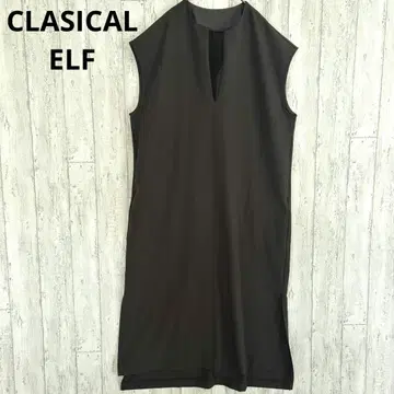 클래식 엘프 사이드 슬릿 롱 원피스 [M] 브라운 브라운 린넨 라이크