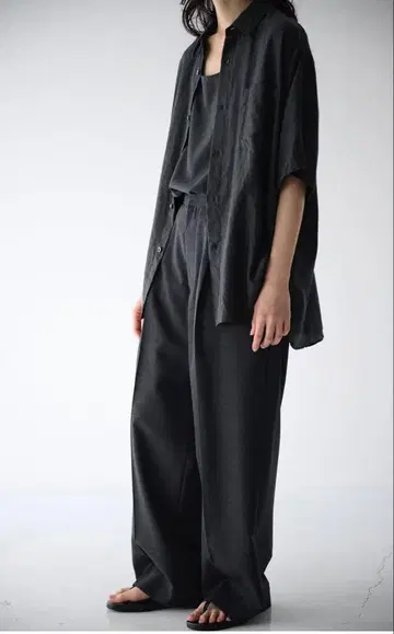 WIRROW cupro cotton tank top 다크 그레이