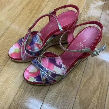 카네마츠 웨지 샌들 사이즈 23 1/2 힐 약 11cm