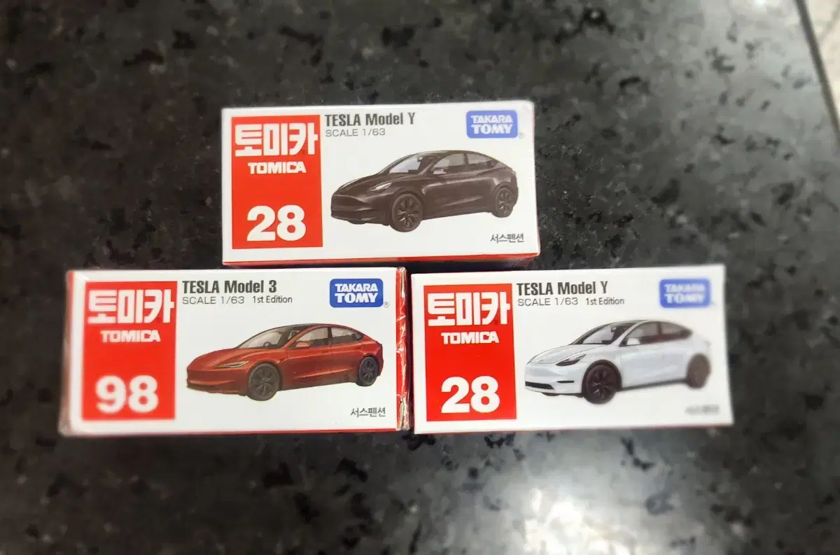 Tomica Tesla Model Y Model 3 sealed Tomica No. 28 Tomica No. 98