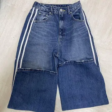 로데오 크라운 사이드 라인 루즈 데님 블루 M 사이즈