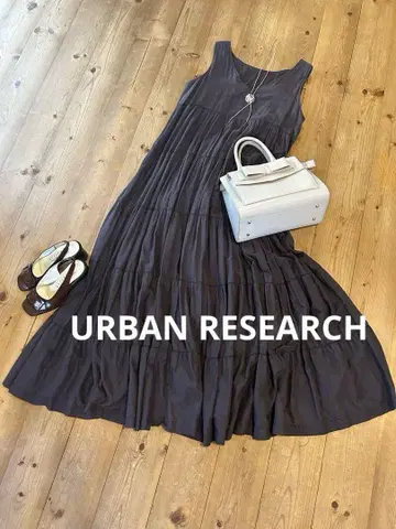 브라운 슬리브리스 롱 원피스 urban research