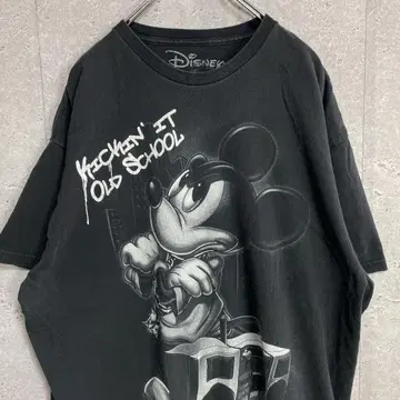 디즈니 미키 마우스 힙합 블랙 티셔츠 2XL