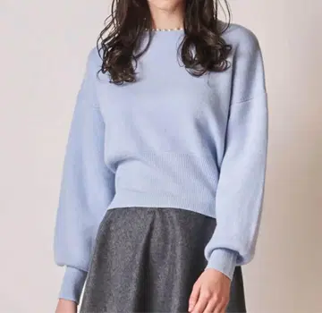 비아지오 블루 펄 옷깃 플레어 요크 풀오버 캐시미어 울 M