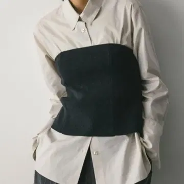 STYLEMIXER 2피스 뷔스티에 레이드 셔츠