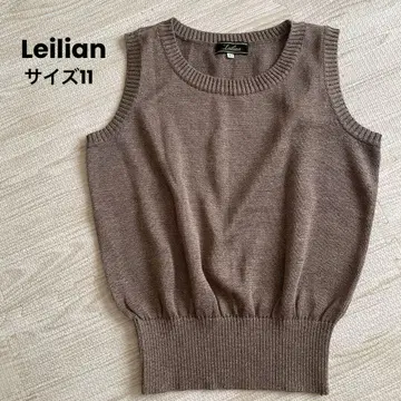 [새상품급] Leilian 레리안 컷소 상의 슬리브리스 린넨