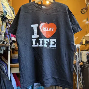 미국 빈티지 의류 I LOVE RELAY LIFE 티셔츠 블랙