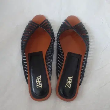 자라 블랙 브라운 샌들 메쉬 스트랩 36 23.5