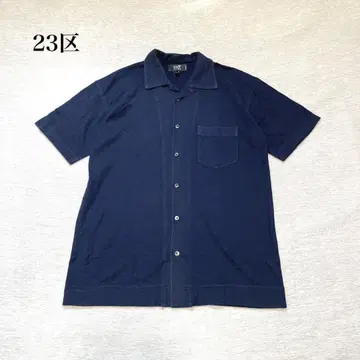23구 옴 오픈 칼라 셔츠(F) 마 혼방 무지 심플 깔끔한 골프 겉옷