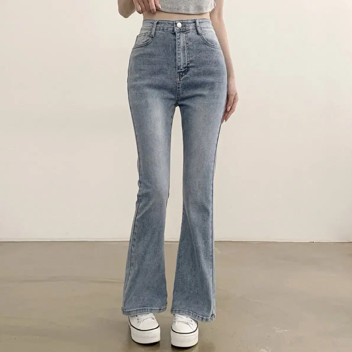 【MODIMOOD】SNAP TWO WAY WASHING DENIM PANTS Modimode Folder Hem Snap Two-Way Washing Denim Pants on