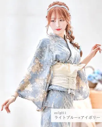 DAZZY STORE dazzy 오리지널 배색 시스루 레이스 유카타