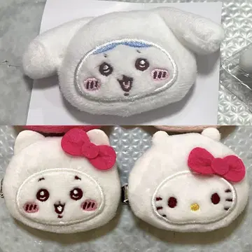 치이카와 산리오 헬로키티 하치와레 시나몬 헤어 클립 3개 세트