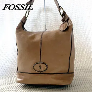 FOSSIL 원숄더 올 가죽 버킷형 로고 참 숄더백