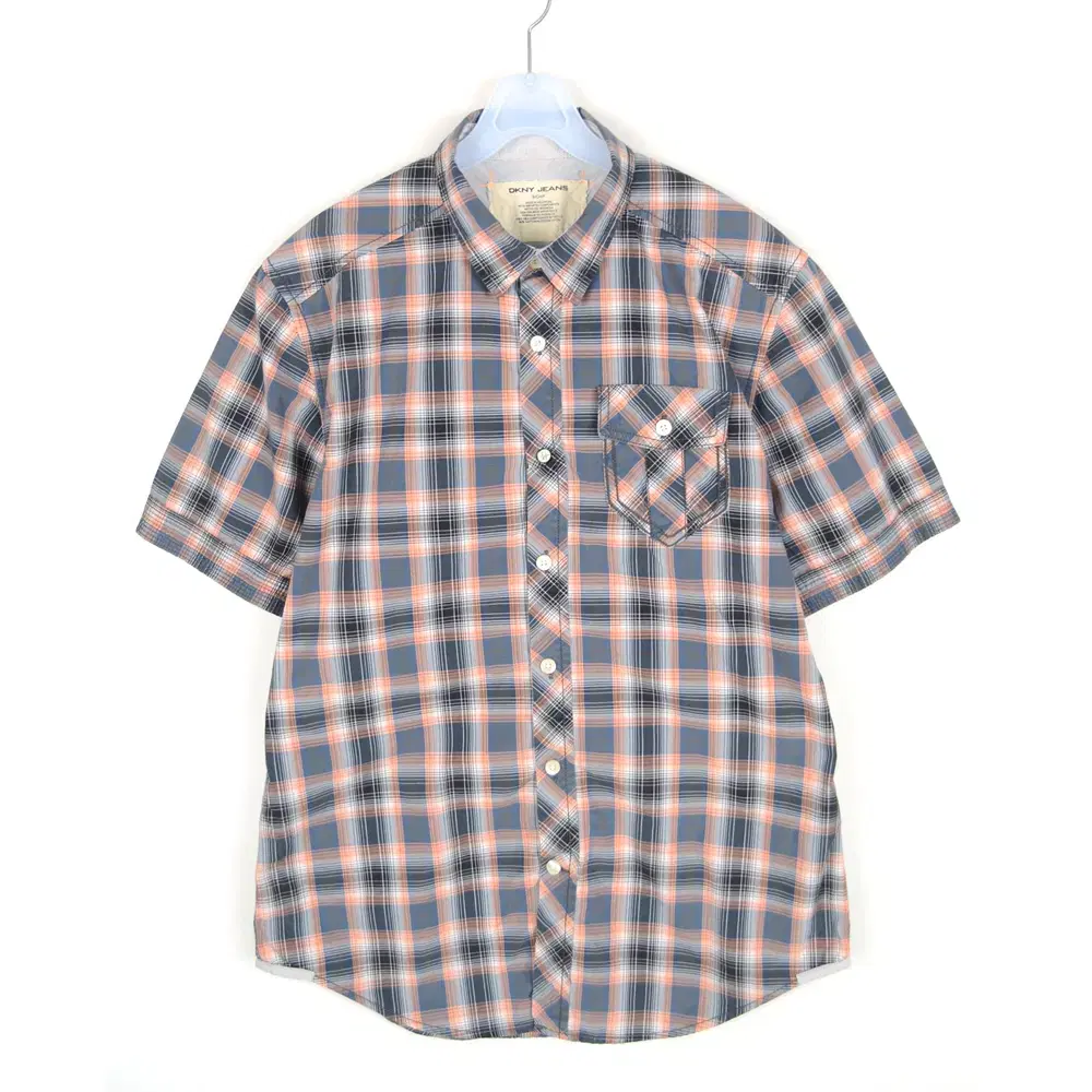 DKNY Short Sleeve Dress Shirt Men's S Checkered Shirt NB6422