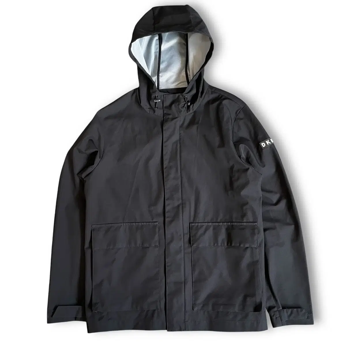 DKNY Black Hooded Windbreaker