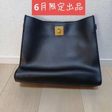 블랙 핸드백 골드 금장 장식