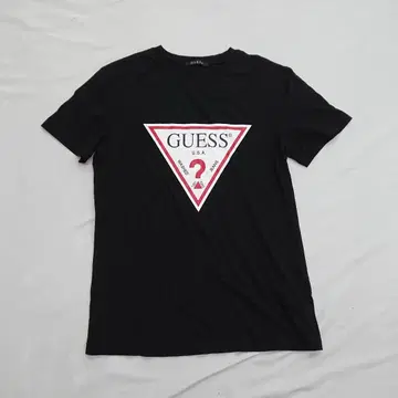 GUESS 블랙 로고 반팔 티셔츠 M 사이즈