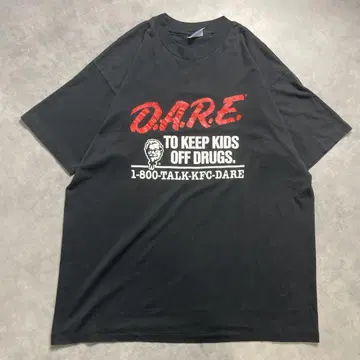 90년대 USA제 D.A.R.E. 반 드래그 KFC 빈티지 티셔츠