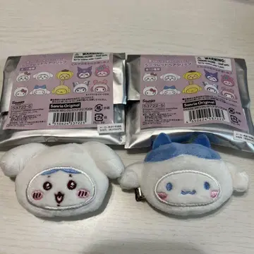 치이카와 산리오 콜라보 시크릿 헤어 클립 하치와레 & 시나모롤