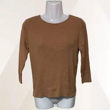 무인양품 무지리히료힌 Muji 티셔츠 브라운 여성용 7부 소매