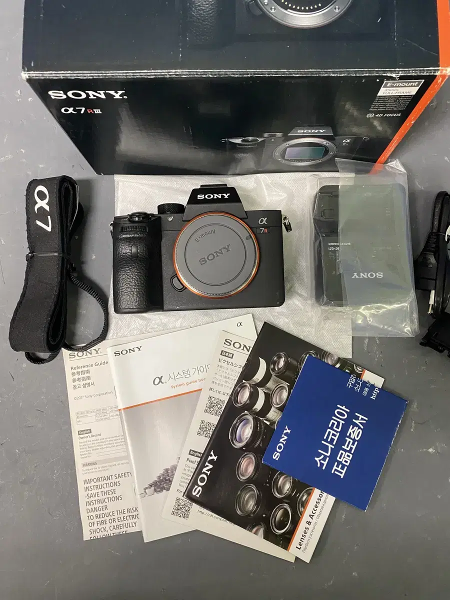 Sony a7r3, low shutter count, full box, includes vertical grip.