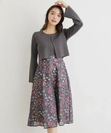 index 가디건 SET 시어 플라워 원피스