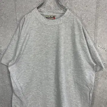 New Wave 90s 싱글 스티치 무지 라이트 그레이 티셔츠 2XL